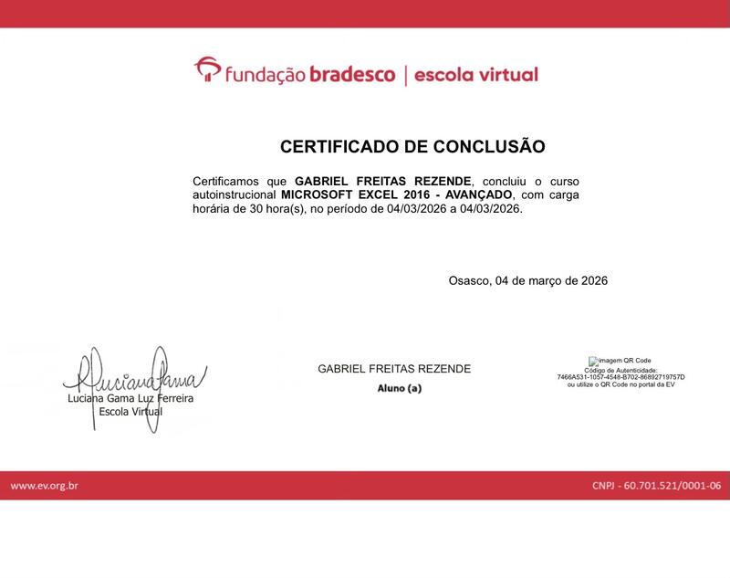 Microsoft Excel Avançado
